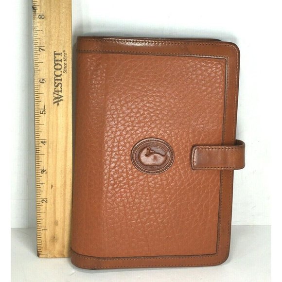 Dooney & Bourke Vtg  SMALL Brown Leather Planner Agenda-Made in USA - Distressed - Picture 6 of 12